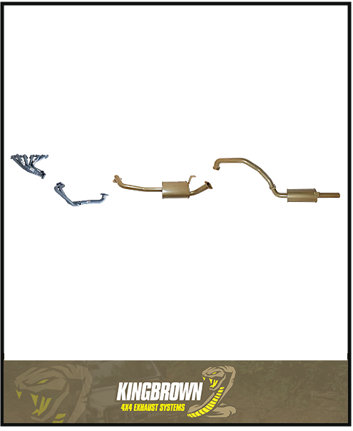 KING BROWN EXTRACTORS & 2.5" EXHAUST KIT FITS TOYOTA LANDCRUISER FZJ80R 4.5L 1FZ 6CYL PETROL 11/1992-2/1998 (KB12015-HXMR)