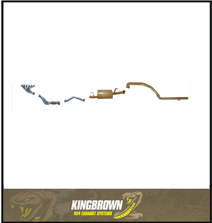 KING BROWN EXTRACTORS & 2.5" EXHAUST KIT FITS TOYOTA LANDCRUISER HZJ105R 4.2L 1HZ 6CYL DIESEL 5/1998-10/2007 (KB12020-HXMX)