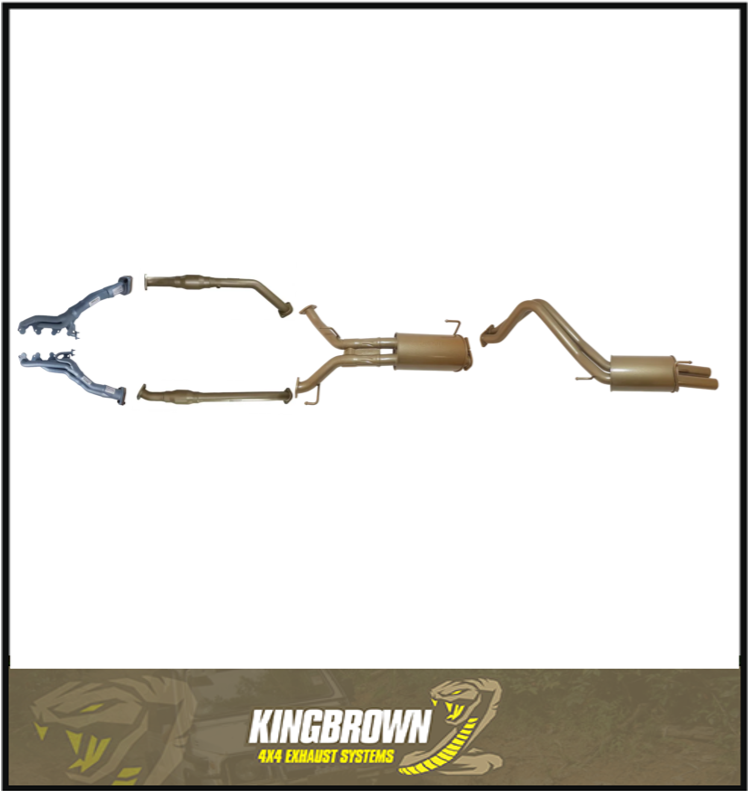 KING BROWN EXTRACTORS, CATS & 2.5" CATBACK EXHAUST SYSTEM FITS TOYOTA LANDCRUISER UZJ200R 4.7L V8 (KB12035-HCMR)