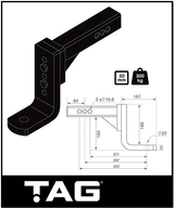 TAG ADJUSTABLE 3500KG TOW BALL MOUNT (L4435)