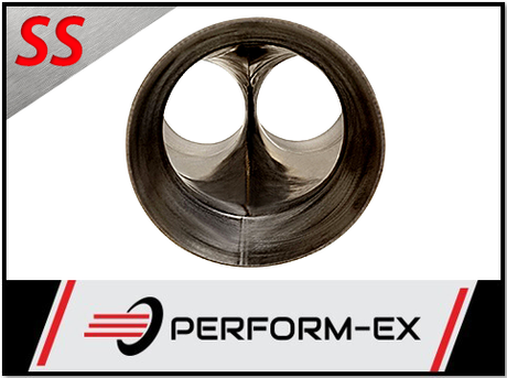 PERFORM-EX DUAL 2.25" ID IN TO 3" OD OUTLET 304 STAINLESS MERGE COLLECTOR (MC2-225300-304B)