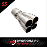 PERFORM-EX 1.78" ID IN TO 3" OD OUTLET 304 STAINLESS MERGE COLLECTOR (4 INTO 1)