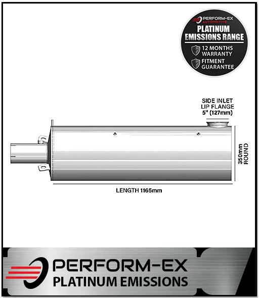DIRECT FIT EMISSIONS MUFFLER (EURO 5) FITS KENWORTH K200 (ME-A052V133)
