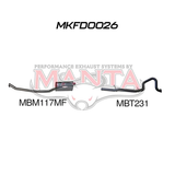 MANTA 2.5" CATBACK EXHAUST SYSTEM FITS FORD FAIRLANE NA NC 4.0L 6CYL (MKFD0026)