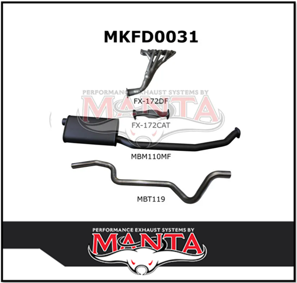 MANTA COMPLETE EXHAUST SYSTEM FITS FORD FALCON XG 4.0L 6CYL UTE (MKFD0031)