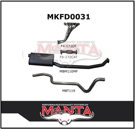 MANTA COMPLETE EXHAUST SYSTEM FITS FORD FALCON XG 4.0L 6CYL UTE (MKFD0031)
