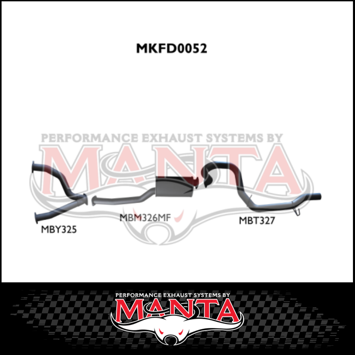Manta 3" Cat Back Exhaust System suits Ford Falcon AU 5.0L V8 XR8 Sedan Live Axle - Muffler/Tailpipe (MKFD0052)