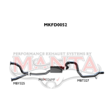 Manta 3" Cat Back Exhaust System suits Ford Falcon AU 5.0L V8 XR8 Sedan Live Axle - Muffler/Tailpipe (MKFD0052)