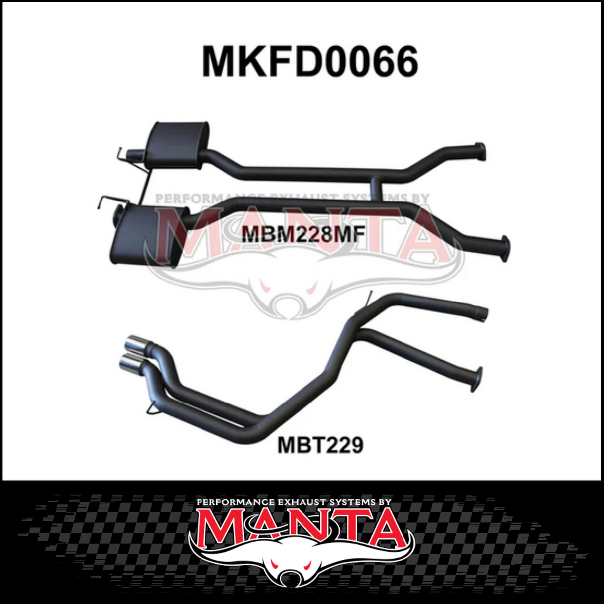 MANTA 2.5" DUAL CATBACK EXHAUST SYSTEM FITS FORD FALCON AU 5.0L V8 IRS SEDAN (MKFD0066)