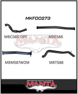 MANTA 3" TURBO BACK EXHAUST SYSTEM WITH SIDE EXIT (DPF DELETE) FITS FORD RANGER PXII PXIII 3.2L TD 10/2016-2022