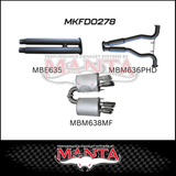 MANTA 3" CATBACK EXHAUST SYSTEM FITS FORD MUSTANG FN 5.0L V8 FASTBACK 2018-ON (MKFD0278)