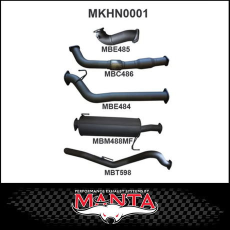 MANTA 3" TURBO BACK EXHAUST SYSTEM WITH CAT/MUFFLER FITS HOLDEN COLORADO RC 3.0L 4CYL LWB 2008-2010