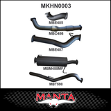 MANTA 3" TURBO BACK EXHAUST SYSTEM WITH CAT/MUFFLER FITS HOLDEN COLORADO RC 3.0L 4CYL SWB 2008-2010