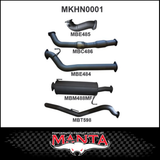 MANTA 3" TURBO BACK EXHAUST SYSTEM WITH CAT/MUFFLER FITS HOLDEN COLORADO RC 3.0L 4CYL LWB 2010-2012