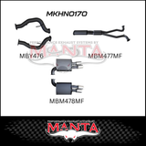 MANTA 3" CAT BACK EXHAUST SYSTEM FITS HOLDEN COMMODORE VE VF 6.0L 6.2L V8 SEDAN/WAGON (MKHN0170)