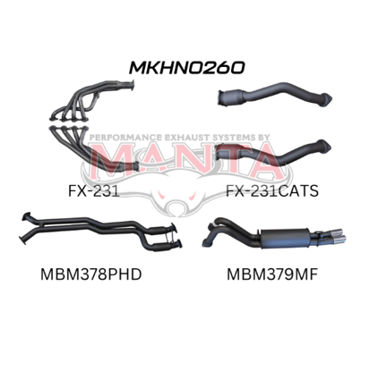MANTA ENGINE BACK EXHAUST SYSTEM FITS HOLDEN CREWMAN VY VZ 5.7L V8 AWD 10/2003-1/2006 - HOTDOGS/MUFFLER (MKHN0260)