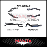 MANTA ENGINE BACK EXHAUST SYSTEM FITS HOLDEN CREWMAN VY VZ 5.7L V8 AWD 10/2003-1/2006 - HOTDOGS/MUFFLER (MKHN0260)