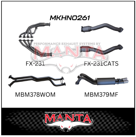 MANTA ENGINE BACK EXHAUST SYSTEM FITS HOLDEN CREWMAN VY VZ 5.7L V8 AWD 10/2003-1/2006 - PIPE ONLY/MUFFLER (MKHN0261)