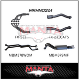 MANTA ENGINE BACK EXHAUST SYSTEM FITS HOLDEN CREWMAN VY VZ 5.7L V8 AWD 10/2003-1/2006 - PIPE ONLY/MUFFLER (MKHN0261)