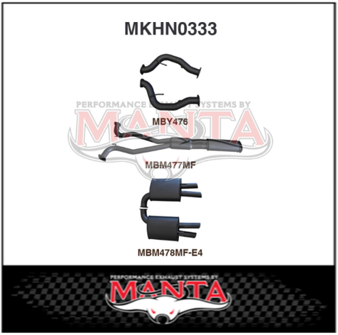 MANTA 3" CAT BACK EXHAUST SYSTEM FITS HSV CLUBSPORT GTS SENATOR VF 6.2L V8 LSA (MKHN0333)