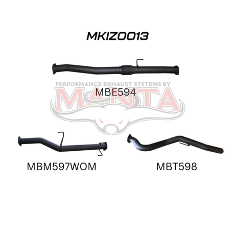 MANTA 3" DPF BACK EXHAUST SYSTEM FITS ISUZU D-MAX TF 3.0L TD 4CYL 2016-6/2020