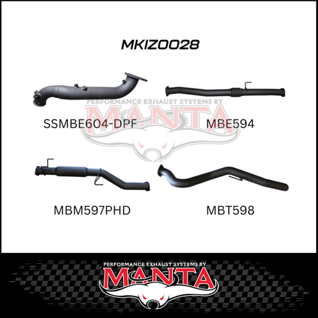 MANTA 3" TURBO BACK EXHAUST SYSTEM (DPF DELETE) FITS ISUZU D-MAX TF 3.0L TD 4CYL 2016-6/2020