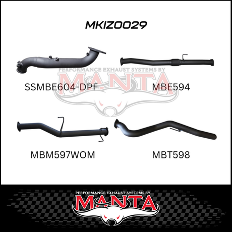 MANTA 3" TURBO BACK EXHAUST SYSTEM (DPF DELETE) FITS ISUZU D-MAX TF 3.0L TD 4CYL 2016-6/2020