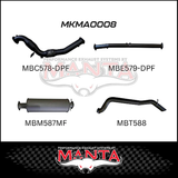 MANTA 3" TURBO BACK EXHAUST SYSTEM (DPF DELETE) FITS MAZDA BT-50 UR 3.2L TD 5CYL 2016-2020