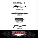 MANTA 3" STAINLESS STEEL TURBO BACK EXHAUST SYSTEM (DPF DELETE) FITS MITSUBISHI TRITON MQ MR 2.4L 4N15 3/2015-12/2023