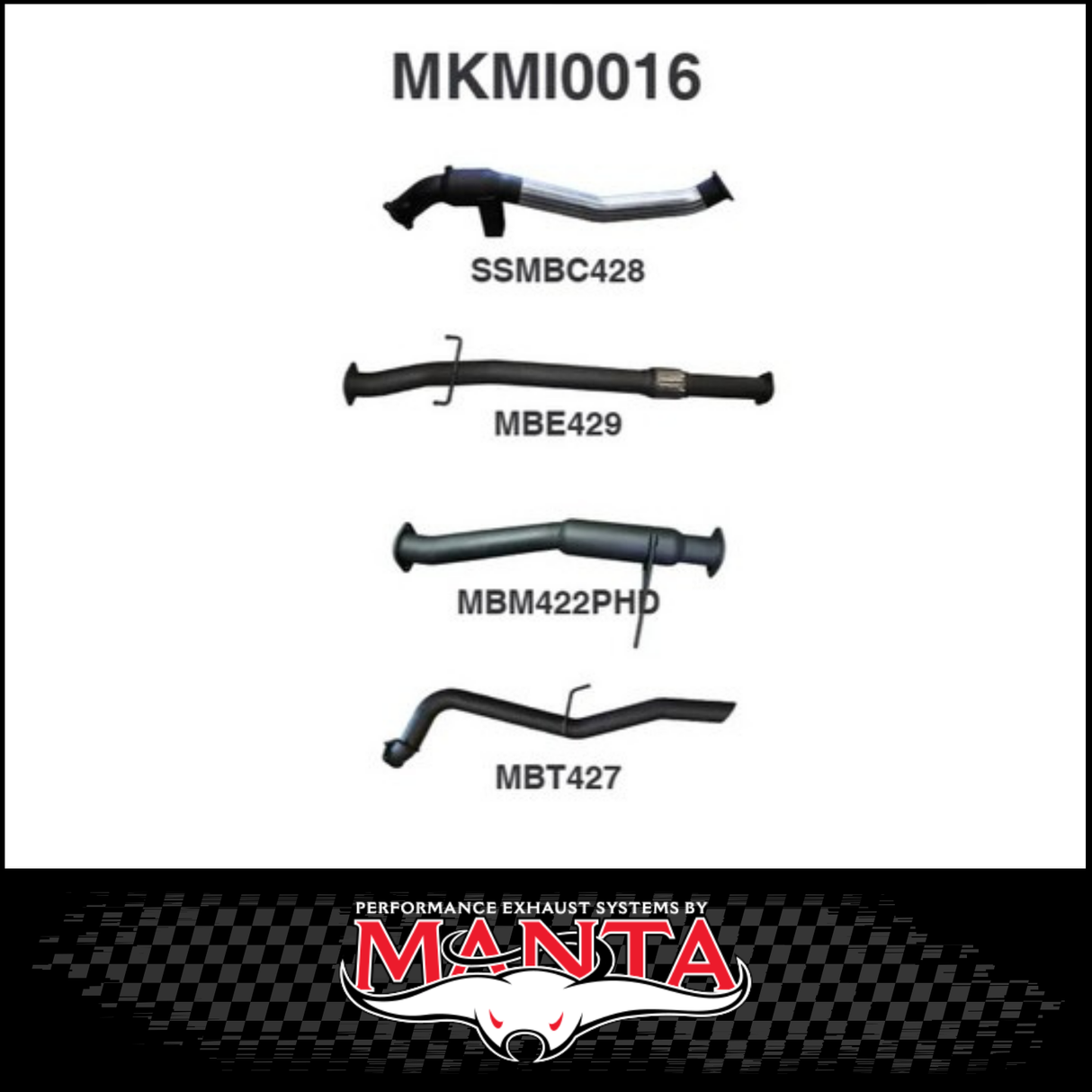 MANTA 3" STAINLESS STEEL TURBO BACK EXHAUST SYSTEM (DPF DELETE) FITS MITSUBISHI TRITON MQ MR 2.4L 4N15 3/2015-12/2023