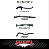 MANTA 3" STAINLESS STEEL TURBO BACK EXHAUST SYSTEM (DPF DELETE) FITS MITSUBISHI TRITON MQ MR 2.4L 4N15 3/2015-12/2023