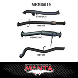 MANTA 3" STAINLESS STEEL TURBO BACK EXHAUST SYSTEM (DPF DELETE) FITS MITSUBISHI TRITON MQ MR 2.4L 4N15 3/2015-12/2023