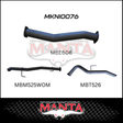 MANTA 3" DPF BACK EXHAUST WITH PIPE ONLY FITS NISSAN NAVARA D23 NP300 2.3L TD 4CYL 2015-ON (MKNI0076)