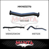 MANTA 3" DPF BACK EXHAUST WITH PIPE ONLY FITS NISSAN NAVARA D23 NP300 2.3L TD 4CYL 2015-ON (MKNI0076)