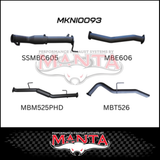 MANTA 3" TURBO BACK EXHAUST WITH CAT/HOTDOG FITS NISSAN NAVARA D23 NP300 2.3L TD 4CYL 2015-ON (MKNI0093)