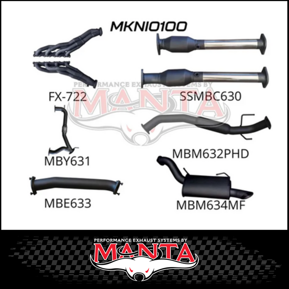 MANTA 3" STAINLESS STEEL COMPLETE ENGINE BACK EXHAUST SYSTEM FITS NISSAN PATROL Y62 5.6L V8 2012-ON