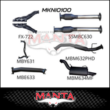 MANTA 3" STAINLESS STEEL COMPLETE ENGINE BACK EXHAUST SYSTEM FITS NISSAN PATROL Y62 5.6L V8 2012-ON