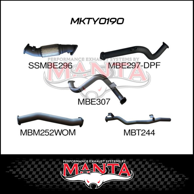 MANTA 3" TURBO BACK EXHAUST SYSTEM (DPF DELETE) FITS TOYOTA LANDCRUISER VDJ78R 4.5L V8 TROOP CARRIER 2016-2025