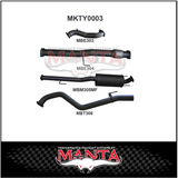 MANTA 3" STAINLESS STEEL TURBO BACK EXHAUST SYSTEM FITS TOYOTA HILUX KUN26R N70 3.0L 4CYL 2005-2015