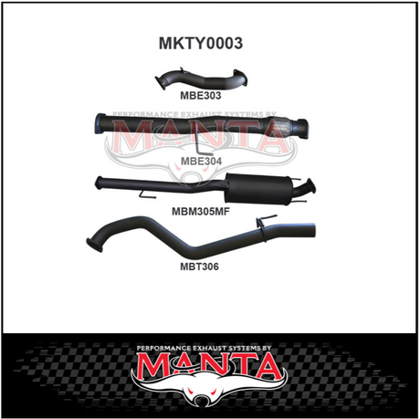 MANTA 3" STAINLESS STEEL TURBO BACK EXHAUST SYSTEM FITS TOYOTA HILUX KUN26R N70 3.0L 4CYL 2005-2015