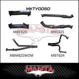 MANTA 3" TWIN TURBO BACK EXHAUST SYSTEM (L & R EXIT) FITS TOYOTA LANDCRUISER VDJ200R 2007-2015
