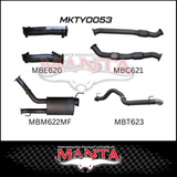 MANTA 3" TWIN INTO SINGLE 4" STAINLESS STEEL TURBO BACK EXHAUST SYSTEM FITS TOYOTA LANDCRUISER VDJ200R 2007-2015