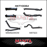 MANTA 3" TWIN INTO SINGLE 4" STAINLESS STEEL TURBO BACK EXHAUST SYSTEM FITS TOYOTA LANDCRUISER VDJ200R 2007-2015