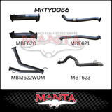 MANTA 3" TWIN INTO SINGLE 4" STAINLESS STEEL TURBO BACK EXHAUST SYSTEM FITS TOYOTA LANDCRUISER VDJ200R 2007-2015