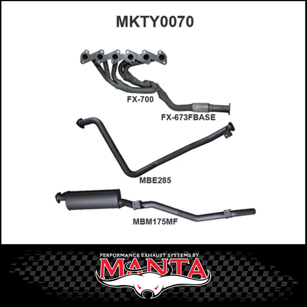 MANTA EXTRACTORS & 2.5"  EXHAUST SYSTEM FITS TOYOTA LANDCRUISER HZJ79R 4.2L 1HZ 1999-2007 (MKTY0070)