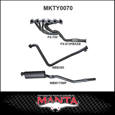 MANTA EXTRACTORS & 2.5"  EXHAUST SYSTEM FITS TOYOTA LANDCRUISER HZJ79R 4.2L 1HZ 1999-2007 (MKTY0070)