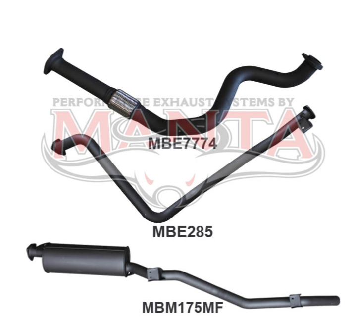 MANTA MANIFOLD BACK 2.5"  EXHAUST SYSTEM FITS TOYOTA LANDCRUISER HZJ79R 4.2L 1HZ 1999-2007 (MKTY0071)