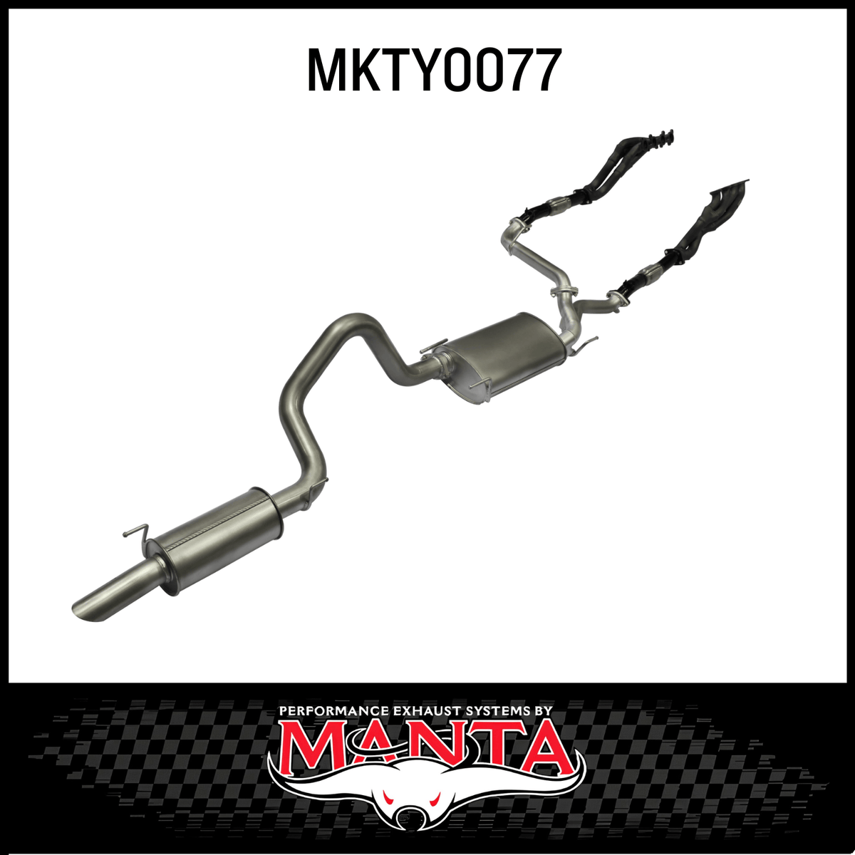 MANTA EXTRACTORS, CATS & 3" CAT BACK EXHAUST SYSTEM WITH CENTRE & REAR MUFFLER FITS TOYOTA LANDCRUISER UZJ100R 1998-2007 (MKTY0077)