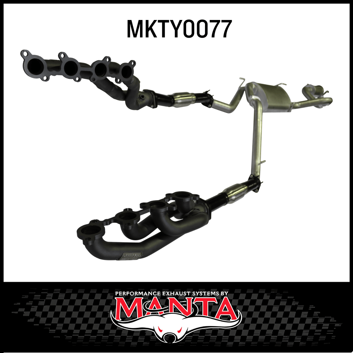 MANTA EXTRACTORS, CATS & 3" CAT BACK EXHAUST SYSTEM WITH CENTRE & REAR MUFFLER FITS TOYOTA LANDCRUISER UZJ100R 1998-2007 (MKTY0077)