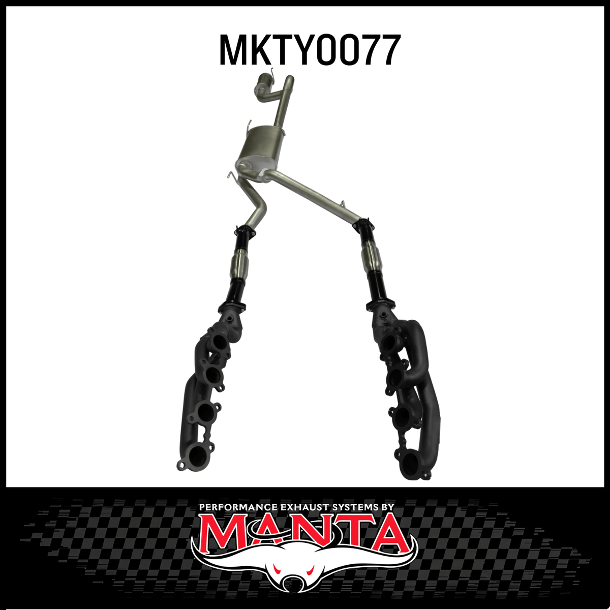 MANTA EXTRACTORS, CATS & 3" CAT BACK EXHAUST SYSTEM WITH CENTRE & REAR MUFFLER FITS TOYOTA LANDCRUISER UZJ100R 1998-2007 (MKTY0077)